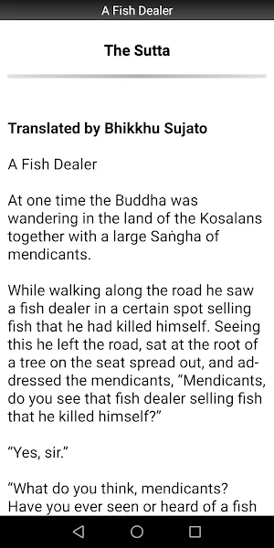 A Fish Dealer Sutta - Buddhism Screenshot 1