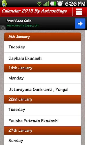 Calendar 2019 Screenshot 2