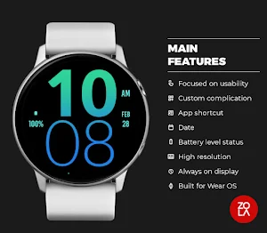 Tosca Blue Large Watch Face Screenshot 1