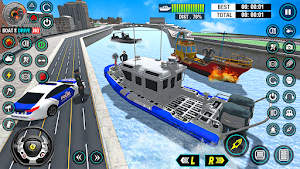 Police Boat Chase Game Boat 3D Screenshot 1