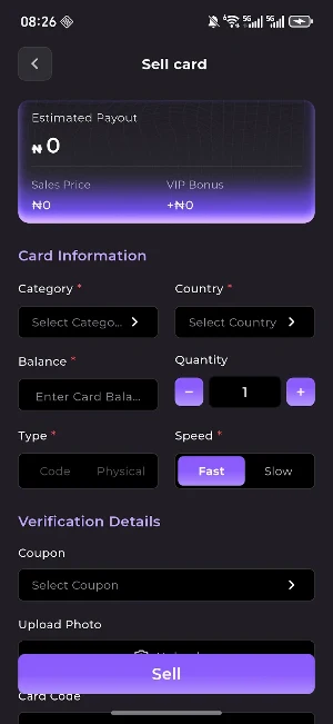 GiftCardTC - Sell Gift Cards Screenshot 1