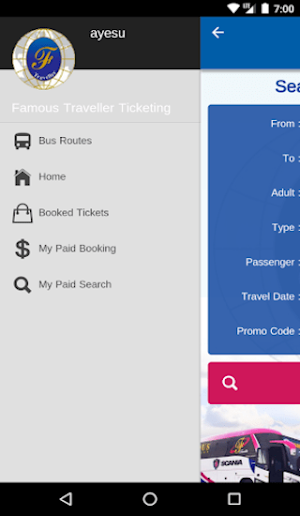 Famous Traveller Ticketing Screenshot 1