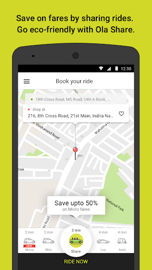 Ola. Get rides on-demand Screenshot 1