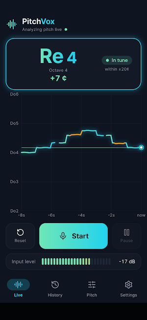 PitchVox - Vocal Pitch Monitor Screenshot 0
