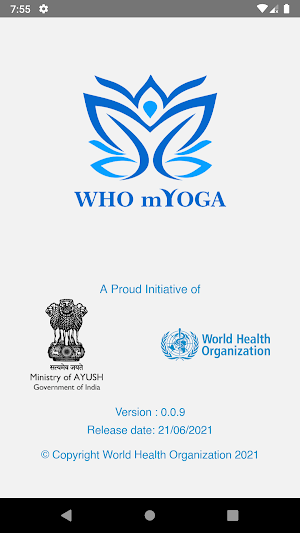 WHO mYoga App Screenshot 0