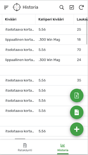 Ampumapäiväkirja Screenshot 1