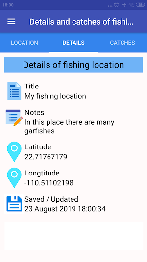 GPS Fishing Tracker Screenshot 1