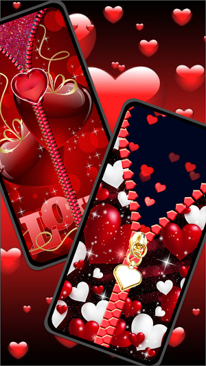 Heart Zipper Screen Lock Screenshot 0