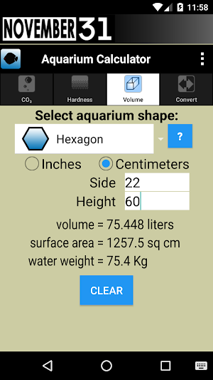 Aquarium Calculator Screenshot 1