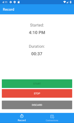 Contraction Timer Screenshot 1