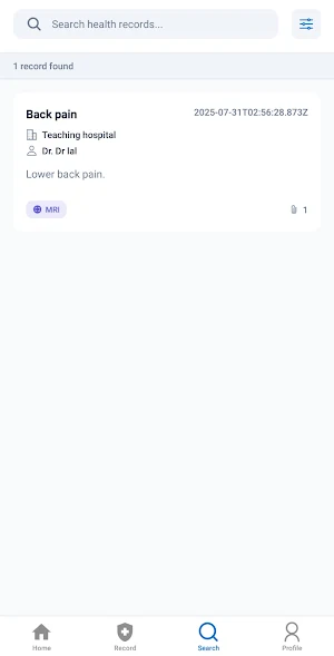 Health Record Screenshot 2