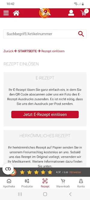 Fliegende-Pillen.de Apotheke Screenshot 2