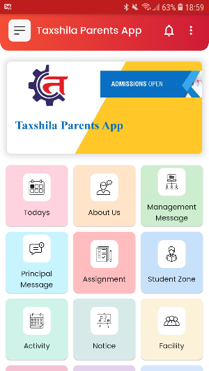 Taxshila Parents App Screenshot 1