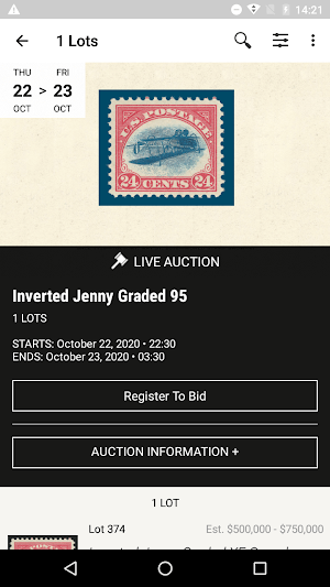 Siegel Auction Galleries, Inc. Screenshot 2
