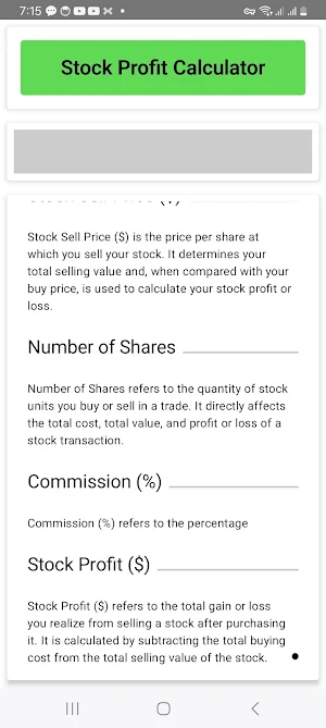 Stock Profit Calculator Screenshot 3