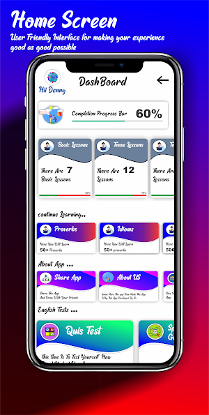 Learn English In 80 Days -Free Grammar Course Screenshot 1