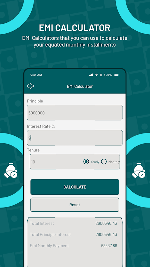 LoanCash - EMI Loan Calculator Screenshot 2