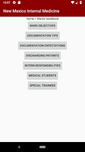 UNM Internal Medicine Screenshot 1