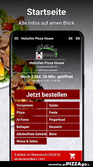 Holzofen Pizza House Kaisersla Screenshot 1