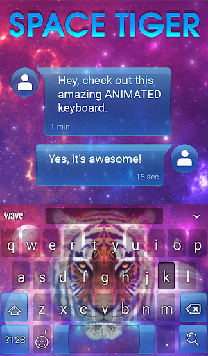Space Tiger Animated Keyboard + Live Wallpaper Screenshot 2