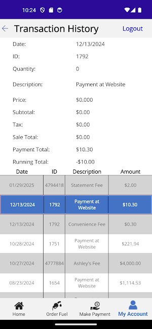 MyFuelAccount Screenshot 0