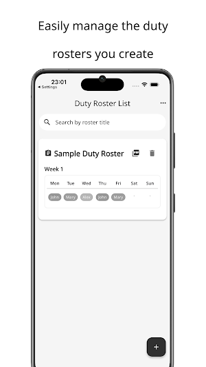 Simple Duty Roster Screenshot 0