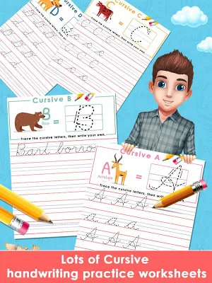 Kids Learn Cursive Writing - Cursive For Toddlers Screenshot 1