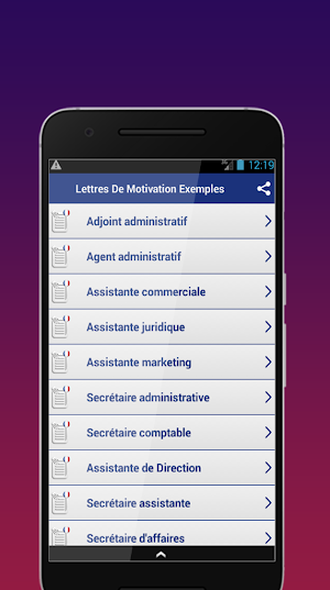 Lettres de motivation : Exemples & Modèles Screenshot 1