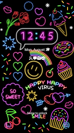 Neon Happy Virus - Wallpaper Screenshot 1