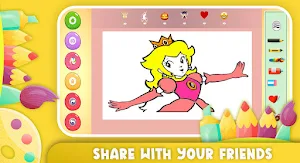 Princess Peach coloring Screenshot 0