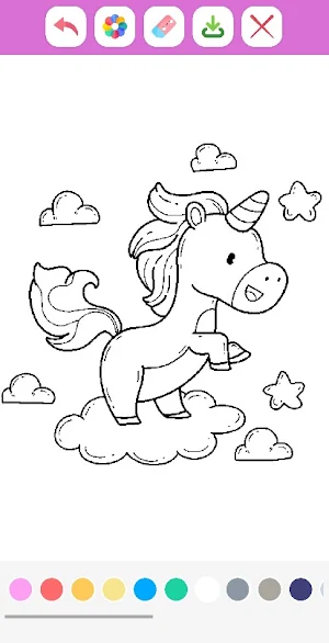 Little Unicorn Coloring Book Screenshot 3