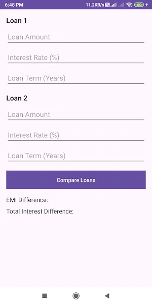 Loan Comparison Calculator Screenshot 0