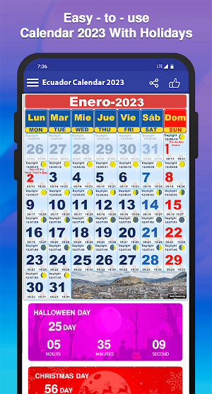 Ecuador Calendario 2023 Screenshot 1
