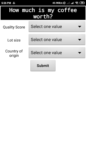 Specialty coffee pricing tool Screenshot 3