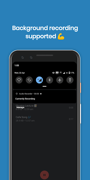 Audio Recorder - No ads and free forever Screenshot 1