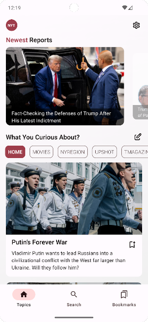 NYT News Sample App Screenshot 0
