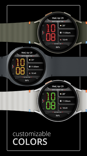 DADAM130: Digital Watch Face Screenshot 1