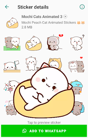 Mochi Peach Cat Animated Stickers for WhatsApp Screenshot 2
