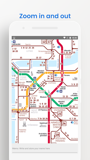PRAGUE METRO TRAM BUS MAP Screenshot 2