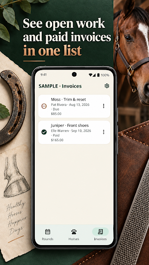 Farrier Schedule & Invoices Screenshot 3