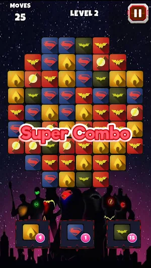 Superheroes Saga: Match 3 Game Screenshot 0