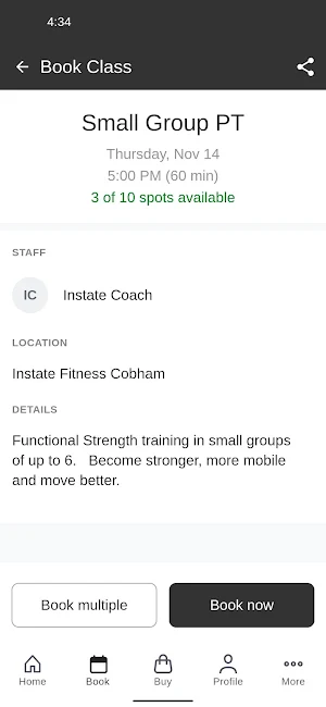 Instate Fitness Screenshot 2