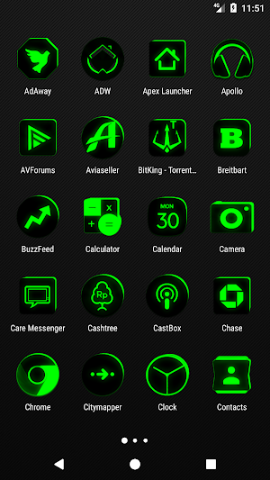 Flat Black and Green Icon Pack Free Screenshot 1
