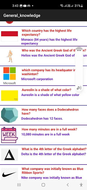 General Knowledge Screenshot 1