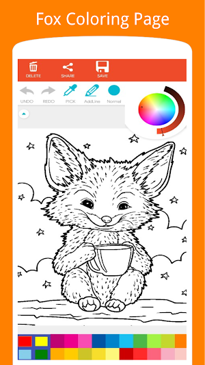Cute Fox Coloring Book Screenshot 0