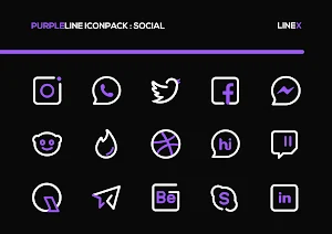PurpleLine Icon Pack : LineX Purple Edition Screenshot 1