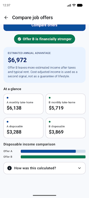 Salary vs Cost of Living USA Screenshot 2