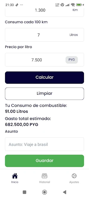 Fuel Calculator Py Screenshot 1
