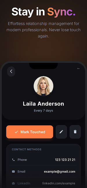 Keep in Touch:Personal Network Screenshot 1