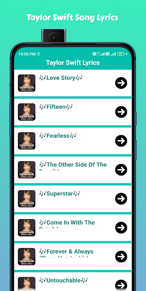 Taylor Swift Song Lyrics Screenshot 2